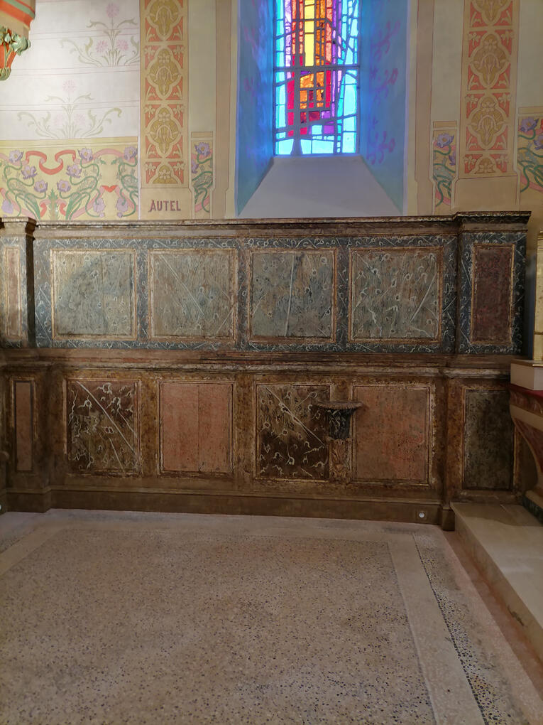 Réintégration panneaux anciens église Cazéres